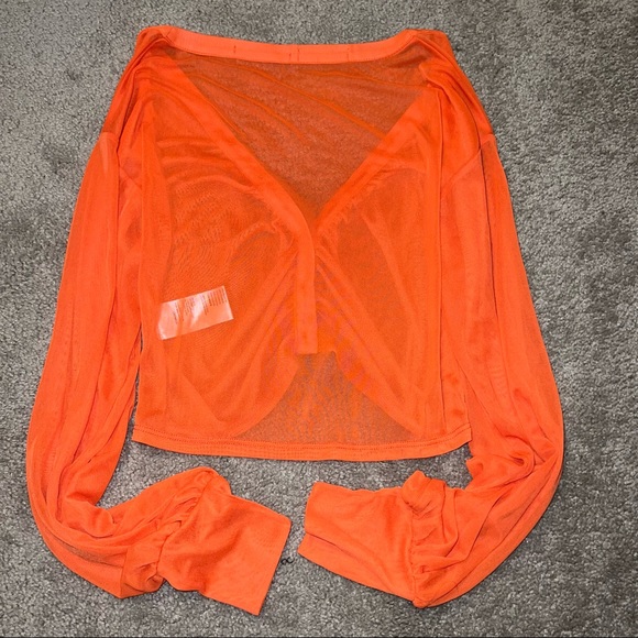 Urban Outfitters Cara Mesh Ruched Blouse - Picture 5 of 6